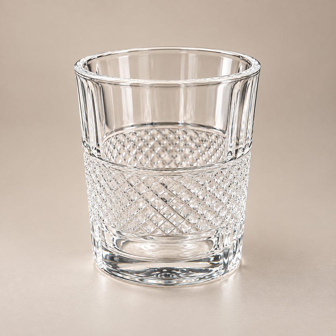 Crystal Clear Textured Glass Cups Set of 6