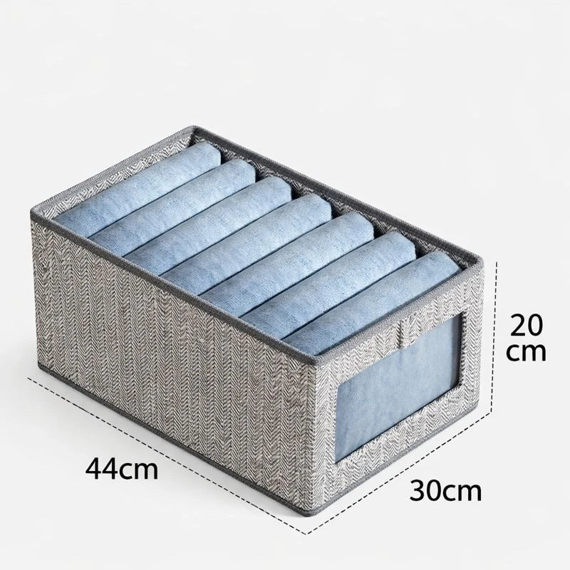 Large Foldable Fabric Storage Box with Clear Window – Closet Organizer, Wardrobe Storage Bin, Shelf & Drawer Organization Solution