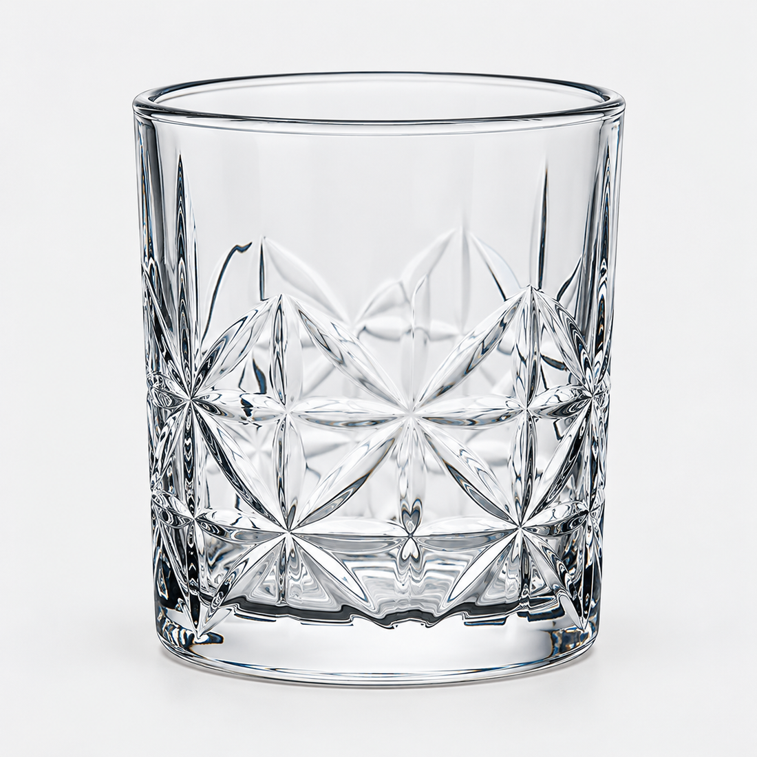 Diamond Pattern Crystal Clear Drinking Glasses Set of 6
