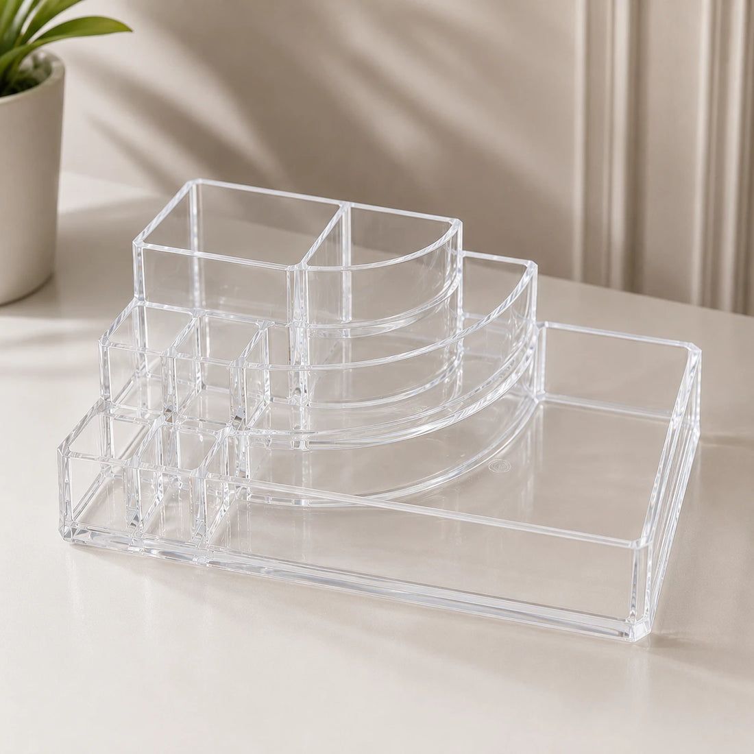 Acrylic Makeup Organizer Cosmetic Storage Tray Desktop Vanity Organizer Clear Display Holder