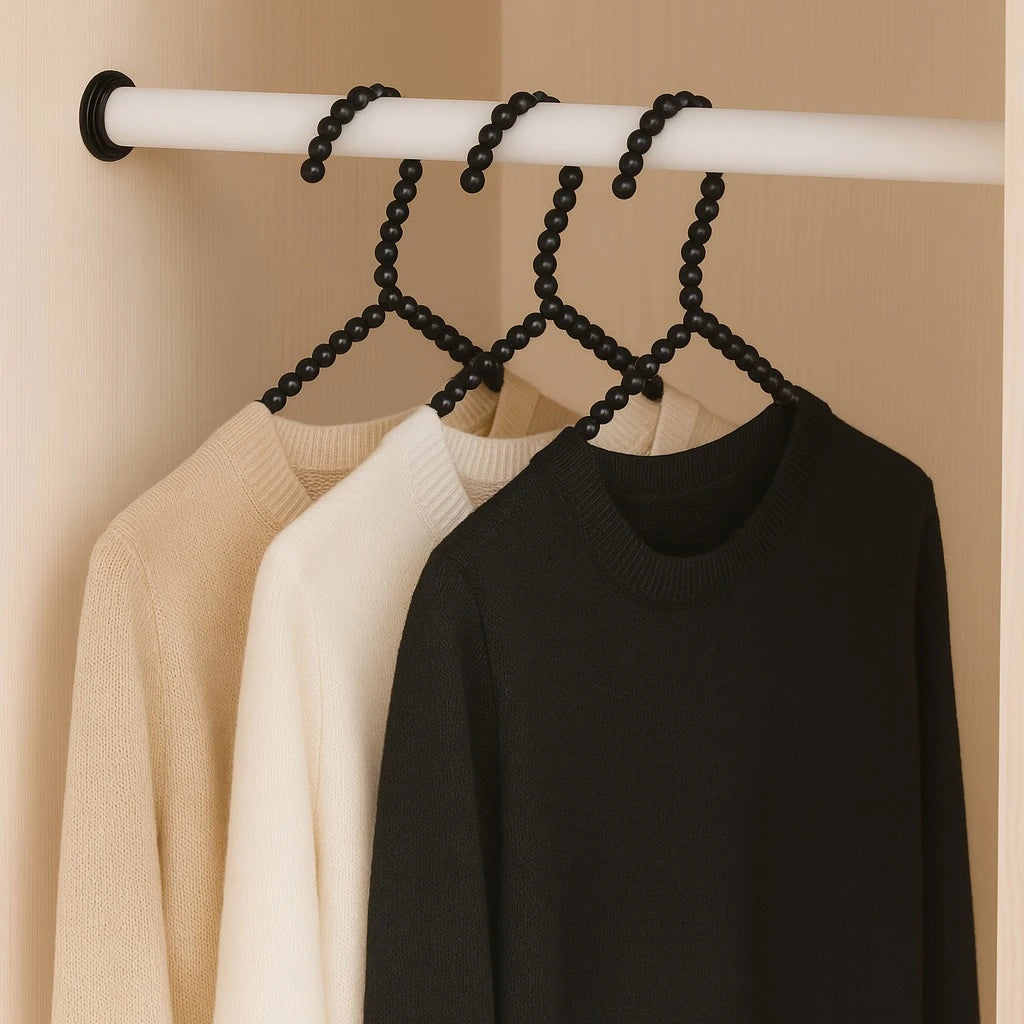 Black Beaded Plastic Hanger 40 cm (Set of 3)