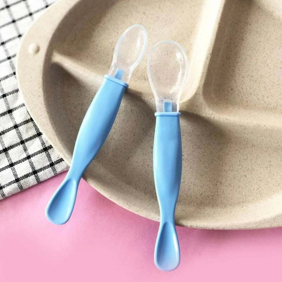 2 Pieces Silicone Baby Spoon Set