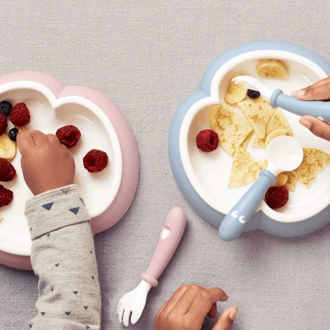 3 Piece Baby Self Feeding Set with Suction Plate Spoon and Fork