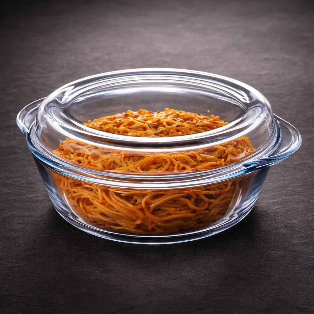 Borart Borosilicate Glass Casserole With Lid Oven Safe Baking Dish Cooking Pot Heat Resistant Kitchen Cookware Serving Dish 2.9L