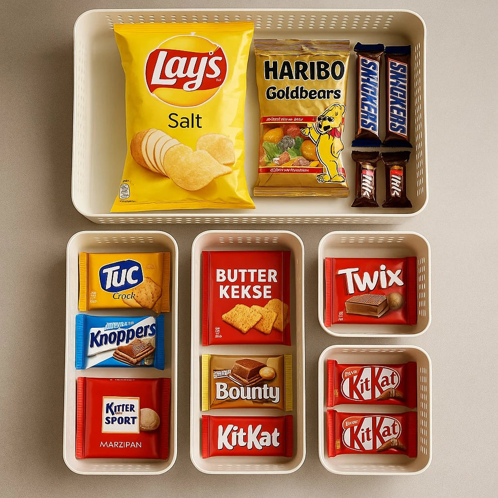 Set of 5 Plastic Drawer Organizer Baskets