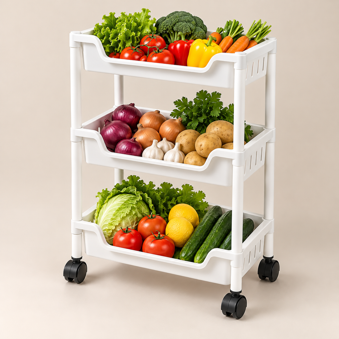 3 Tier Rolling Storage Rack
