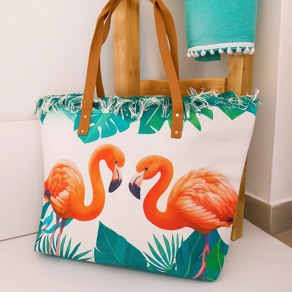 Flamingo Beach Tote Bag
