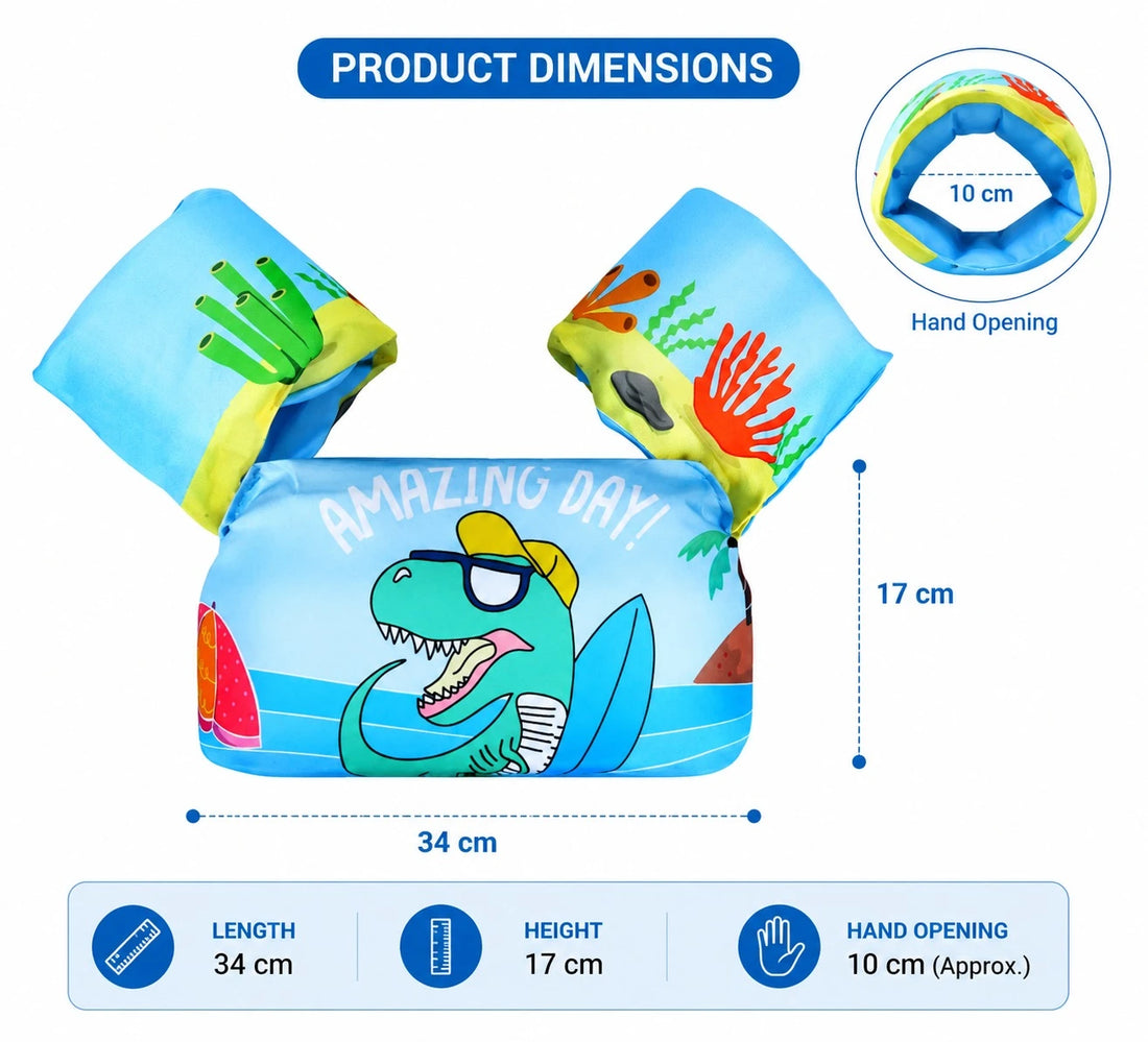 Kids Swim Vest With Arm Floaties Swimming Trainer Floatation Jacket Water Safety Vest Pool Float For Children