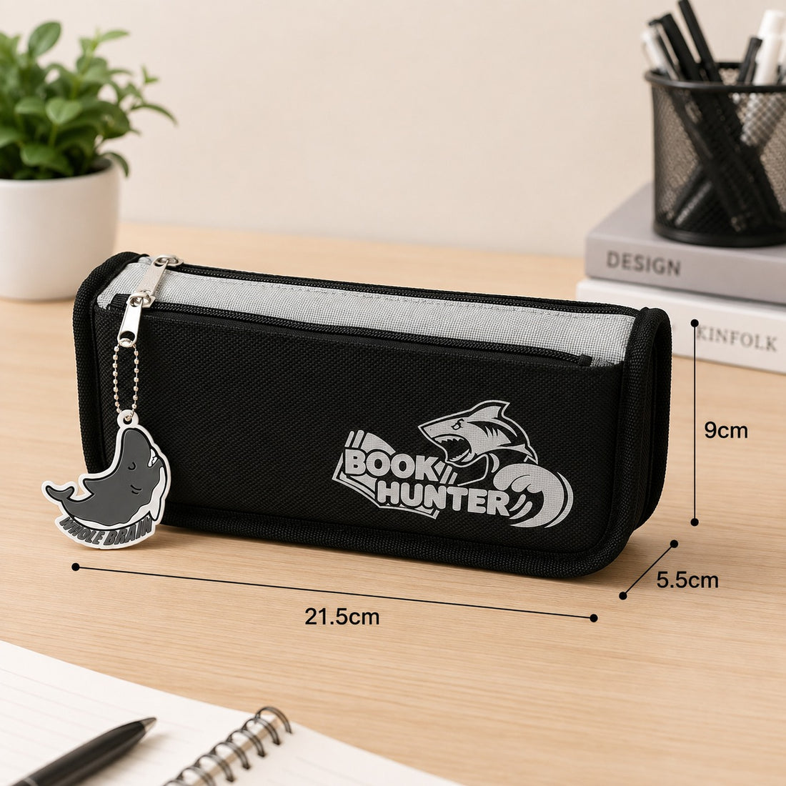 BOOK HUNTER School Pencil Case Large Capacity Double Zipper Stationery Organizer Pouch for Students Pens Pencils Markers & School Supplies