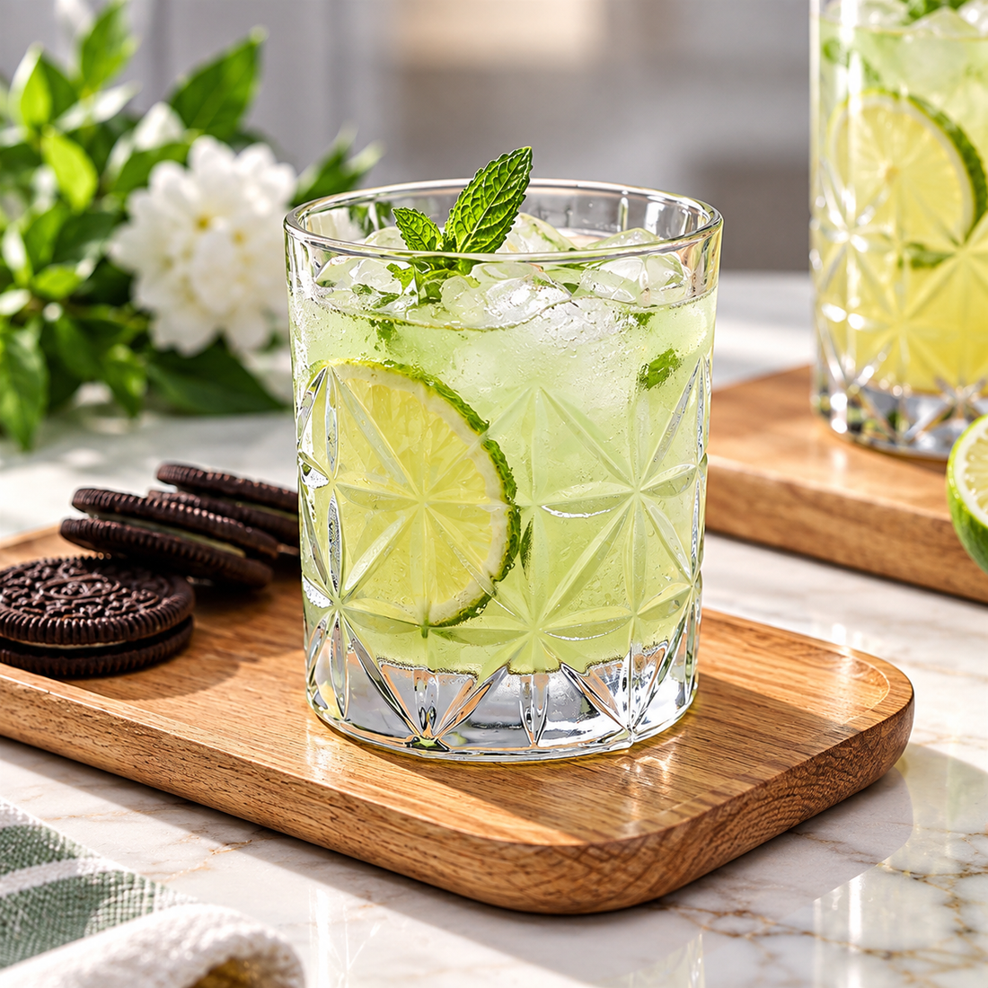 Diamond Pattern Crystal Clear Drinking Glasses Set of 6