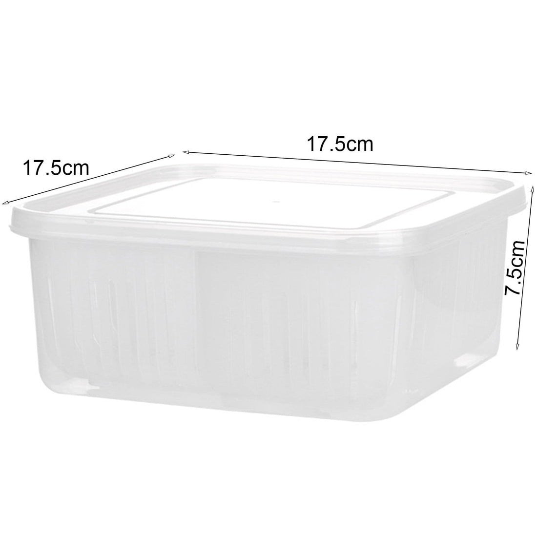 4 Compartment Refrigerator Food Storage Container with Removable Bins Vent Drain Design and Clip On Lid