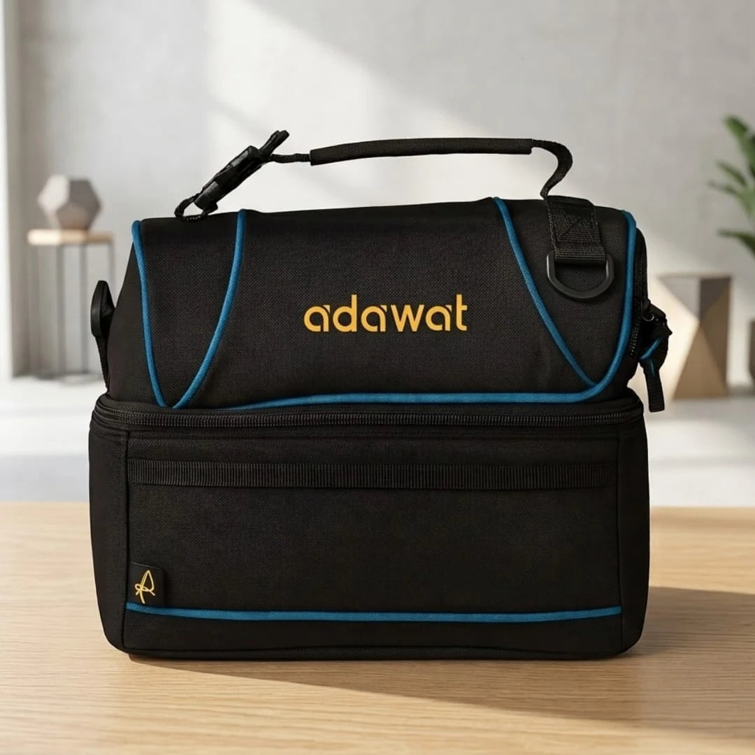 Insulated 2-Compartment Lunch Bag with Bottle Storage