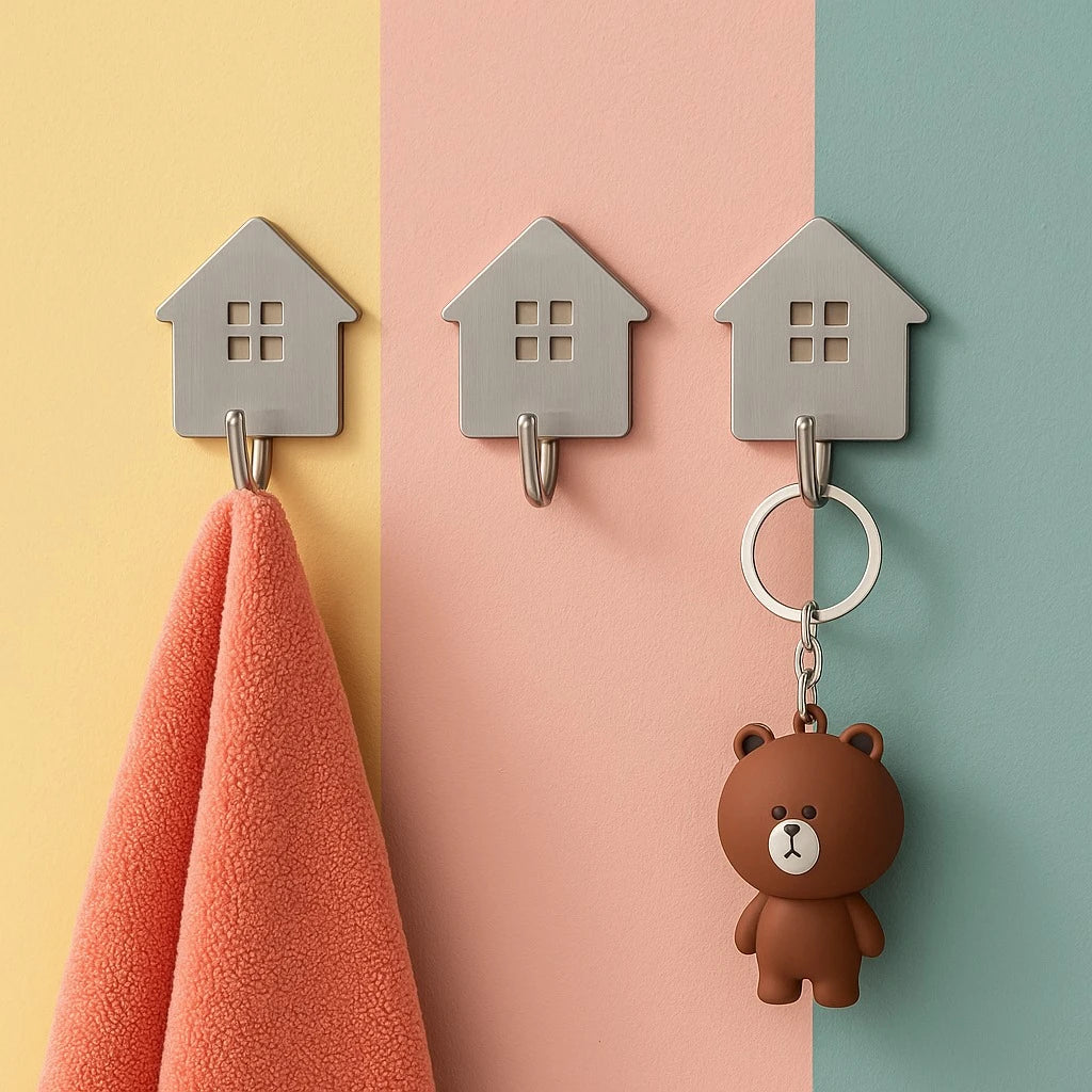 Set of 9 Adhesive House Hangers