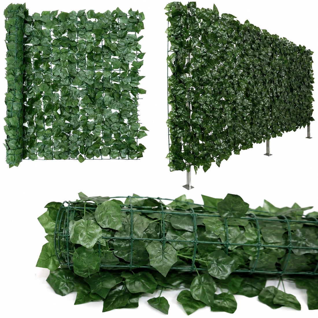 Artificial Ivy Leaf Privacy Fence Greenery Wall Panel UV Resistant Expandable