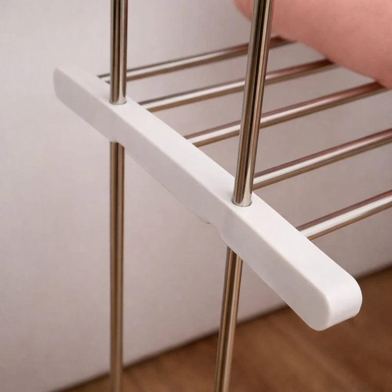 Double Tier Freestanding Bathroom Towel Rack Stand Stainless Steel Floor Towel Holder Space Saving Laundry Drying Rack