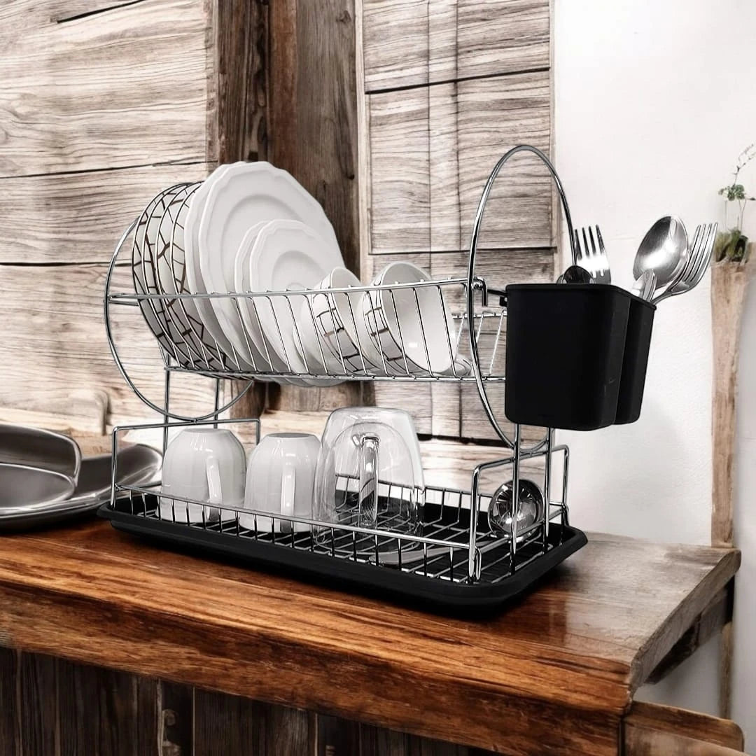 Stainless Steel 2-Tier Dish Rack