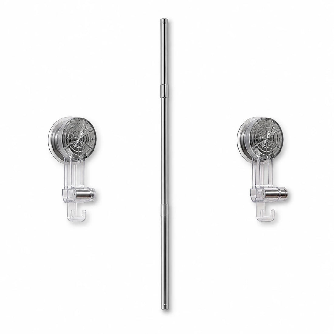 Adjustable Suction Cup Telescopic Towel Rack Bathroom Kitchen Wall Storage Bar