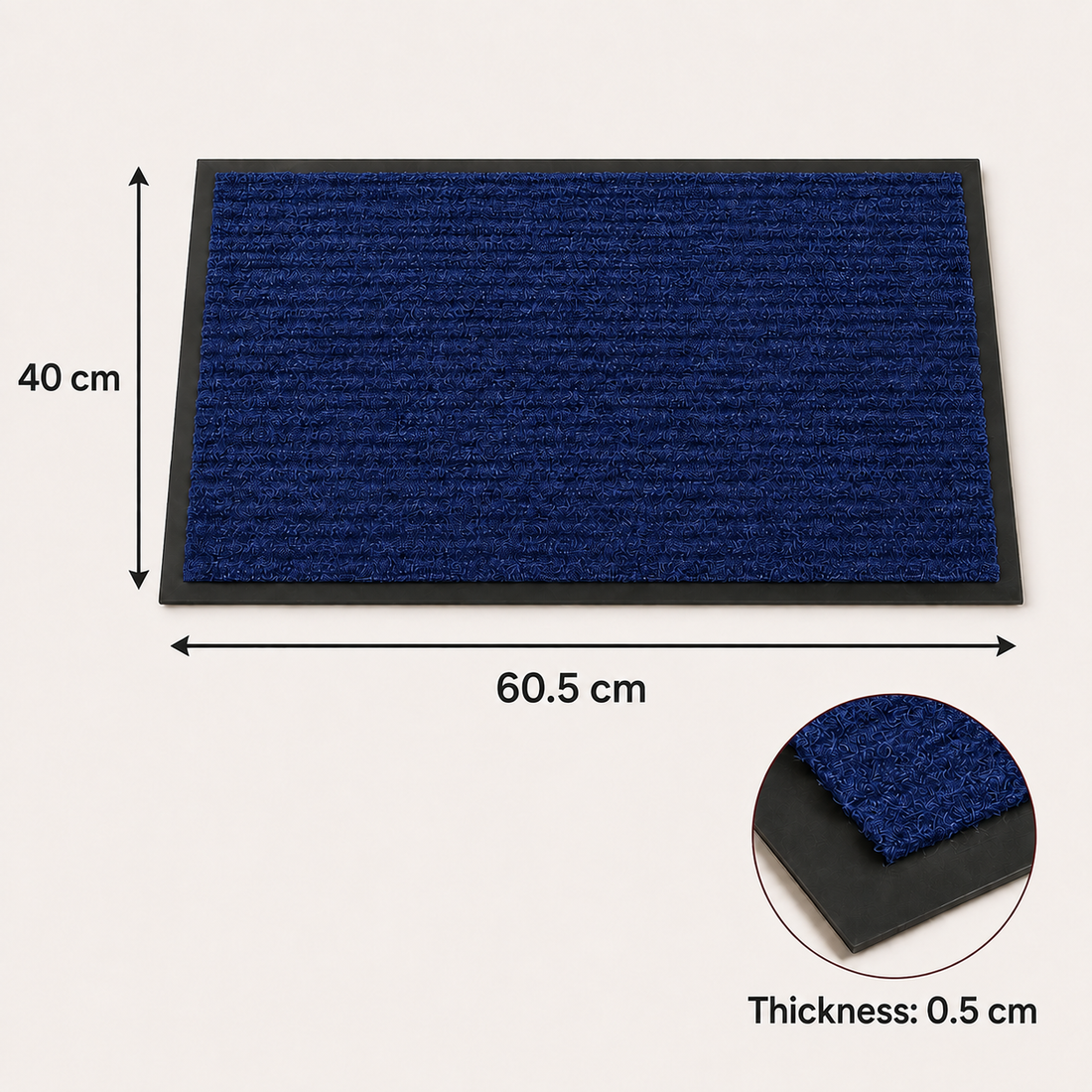 Ribbed Dirt Trapping Entrance Door Mat Non Slip Indoor Outdoor Floor Mat
