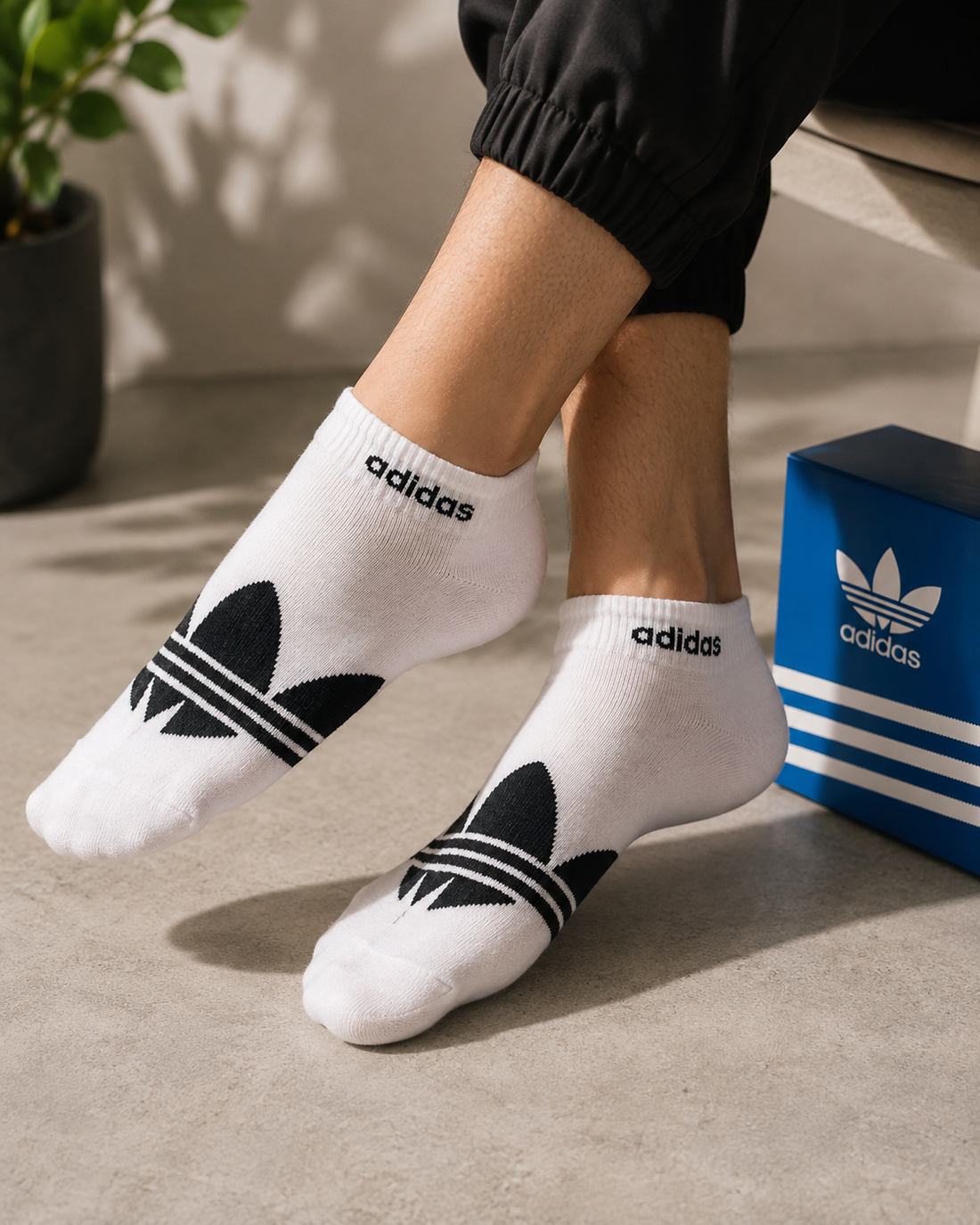 Adidas Low Cut Cotton Sports Socks 5 Pair Set Breathable No Show Athletic Socks
