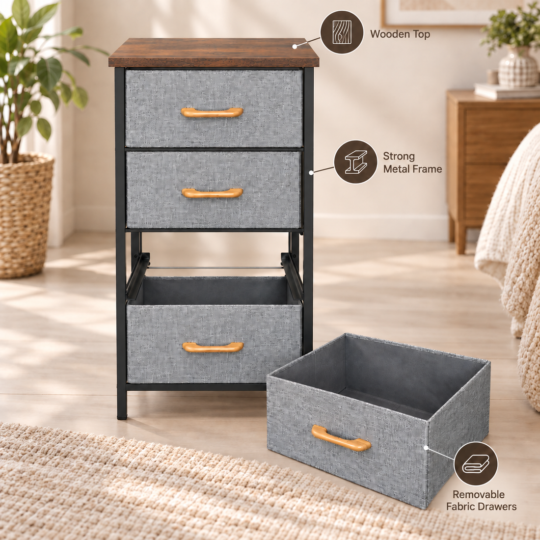 4 Drawer Fabric Storage Organizer