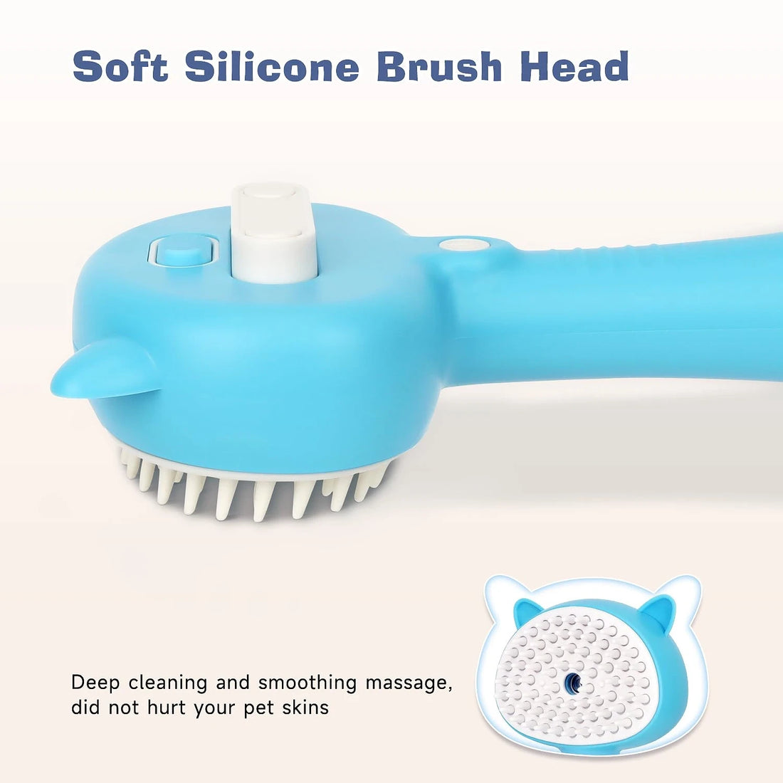 3-in-1 Pet Steam Grooming Brush with Detangling and Self-Cleaning Function for Cats and Dogs
