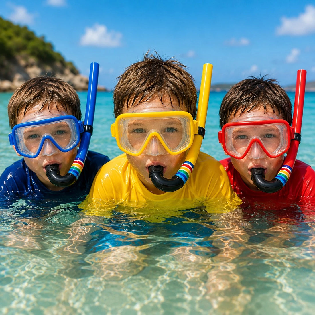 Kids Snorkel Set Diving Mask Swimming Goggles Snorkeling Tube Beach Pool Water Sports Underwater Exploration Kit
