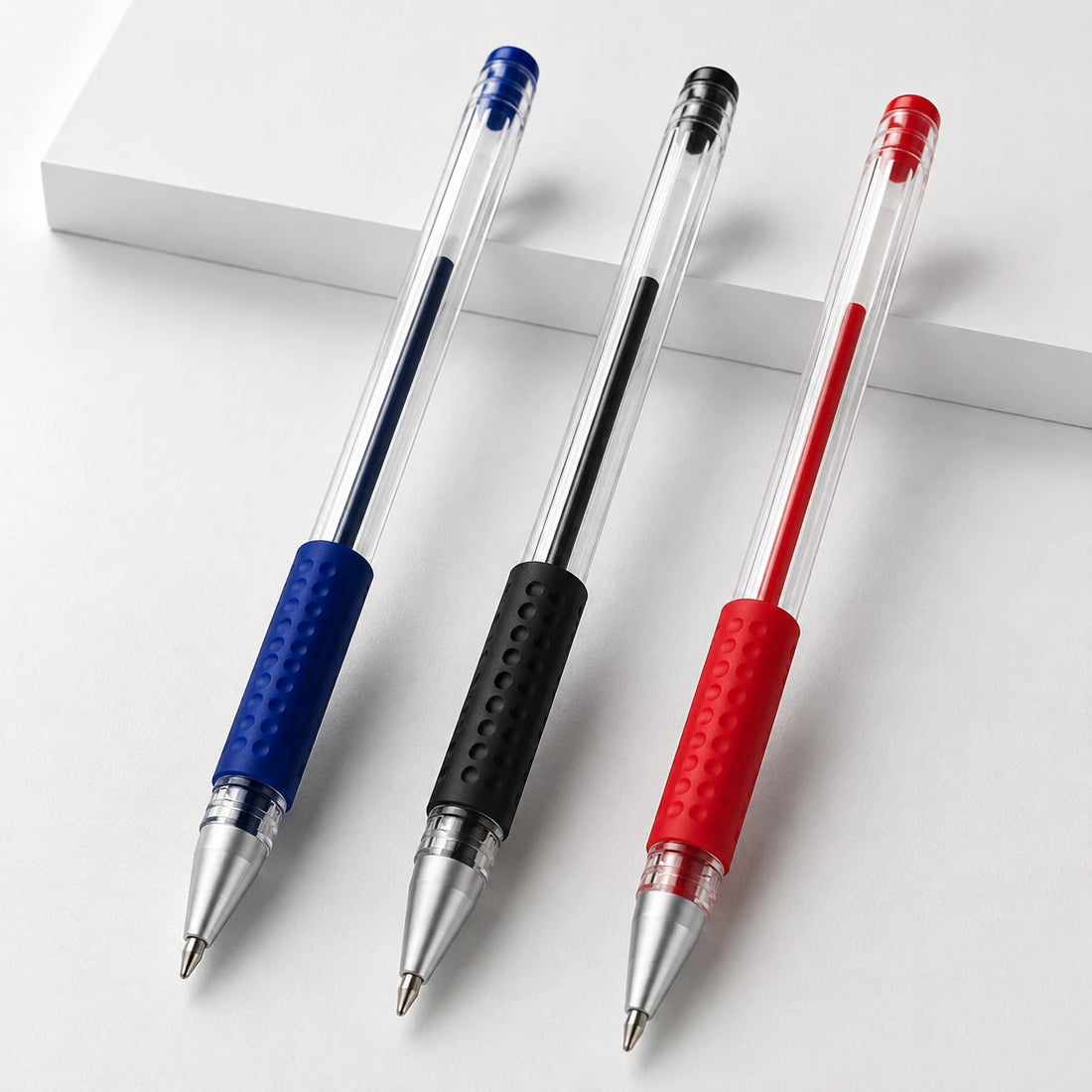 Gel Pens Set of 12 0.5mm Fine Tip Smooth Writing Pens 8 Blue 2 Red 2 Black for School Office Study Notes and Everyday Writing