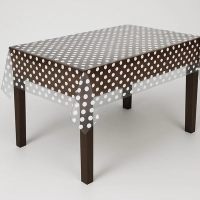 EB Home Tablecloth Clear Transparent & White Dots Protector (100% PVC)