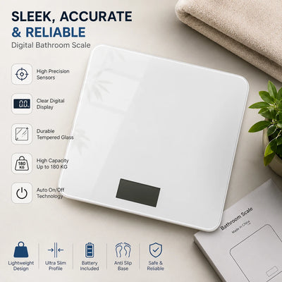 Bathroom Digital Body Weight Smart Scale Glass BMI Analyzer White Electronic Scale