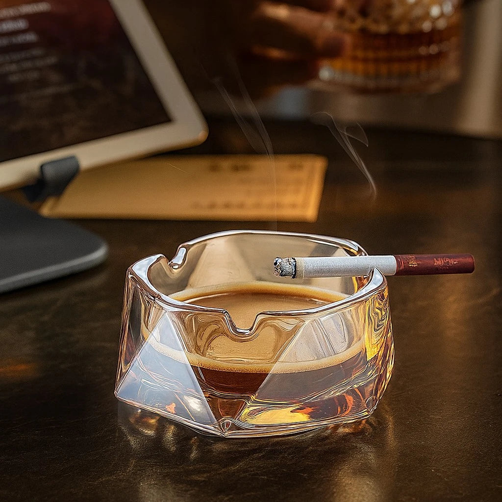 Amber Glass Ashtray