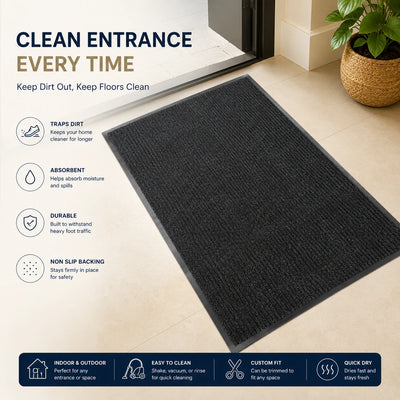 Entrance Floor Mat Heavy Duty Non Slip Door Carpet Indoor Outdoor Dirt Trapper Rug