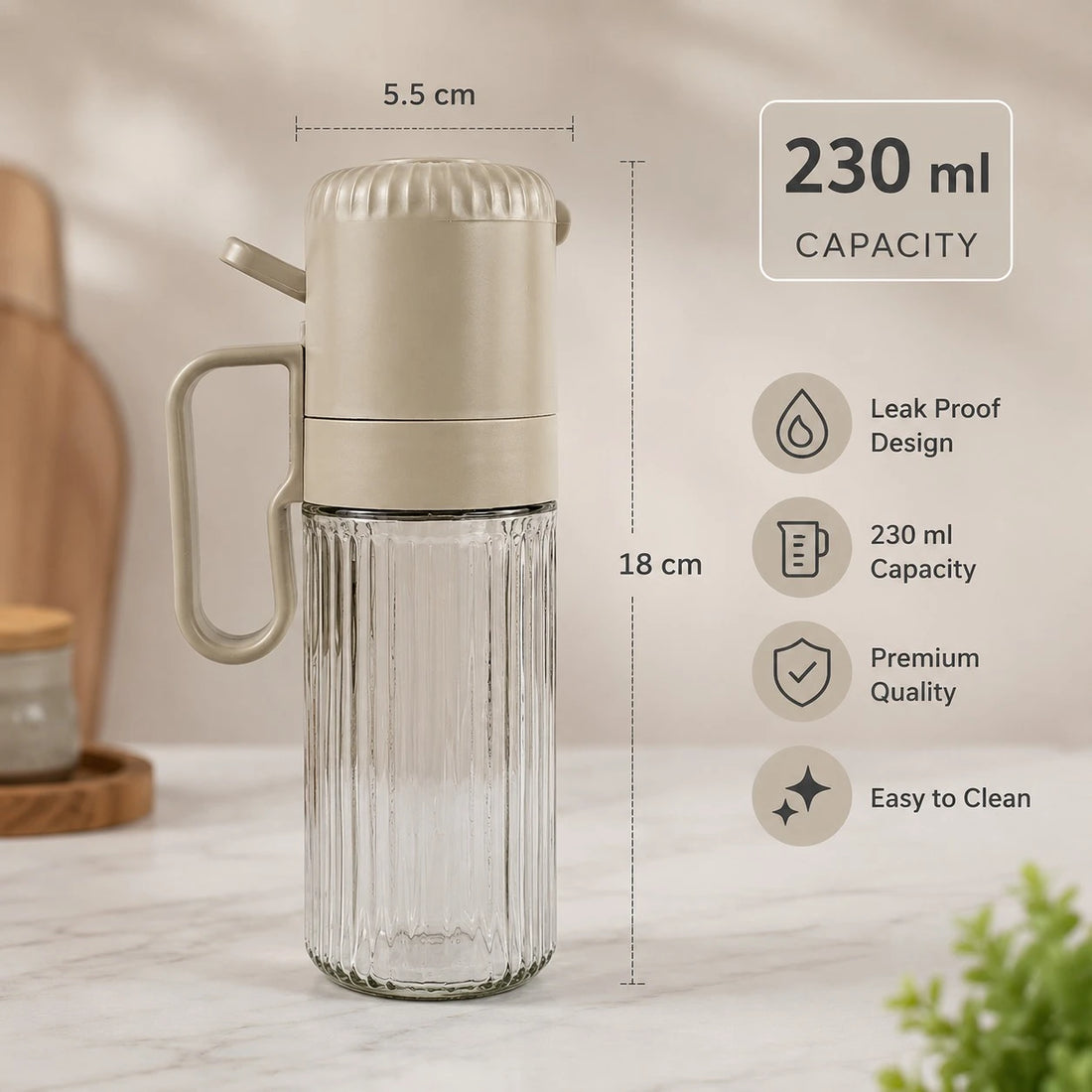 Oil Sprayer Glass Bottle Olive Oil Dispenser Cooking Oil Mister Salad Dressing Bottle Vinegar Dispenser Kitchen Spray Bottle Air Fryer Oil Sprayer BBQ Grilling Bottle 230ml