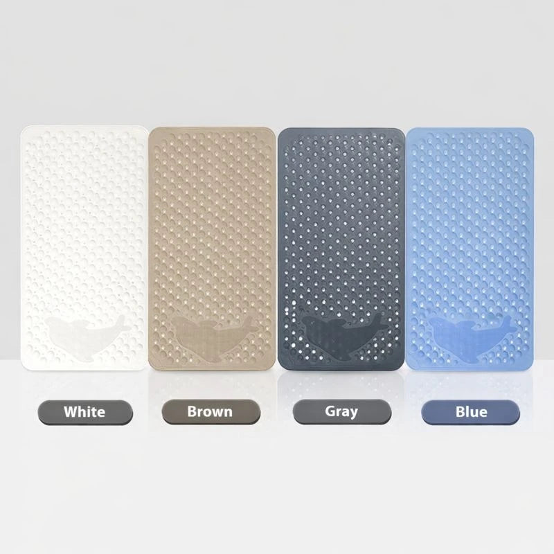 Non Slip Shower & Bathtub Bath Mat with Suction Cups Drain Holes & Massage Textur Bathroom Safety Mat (70 × 34 cm)
