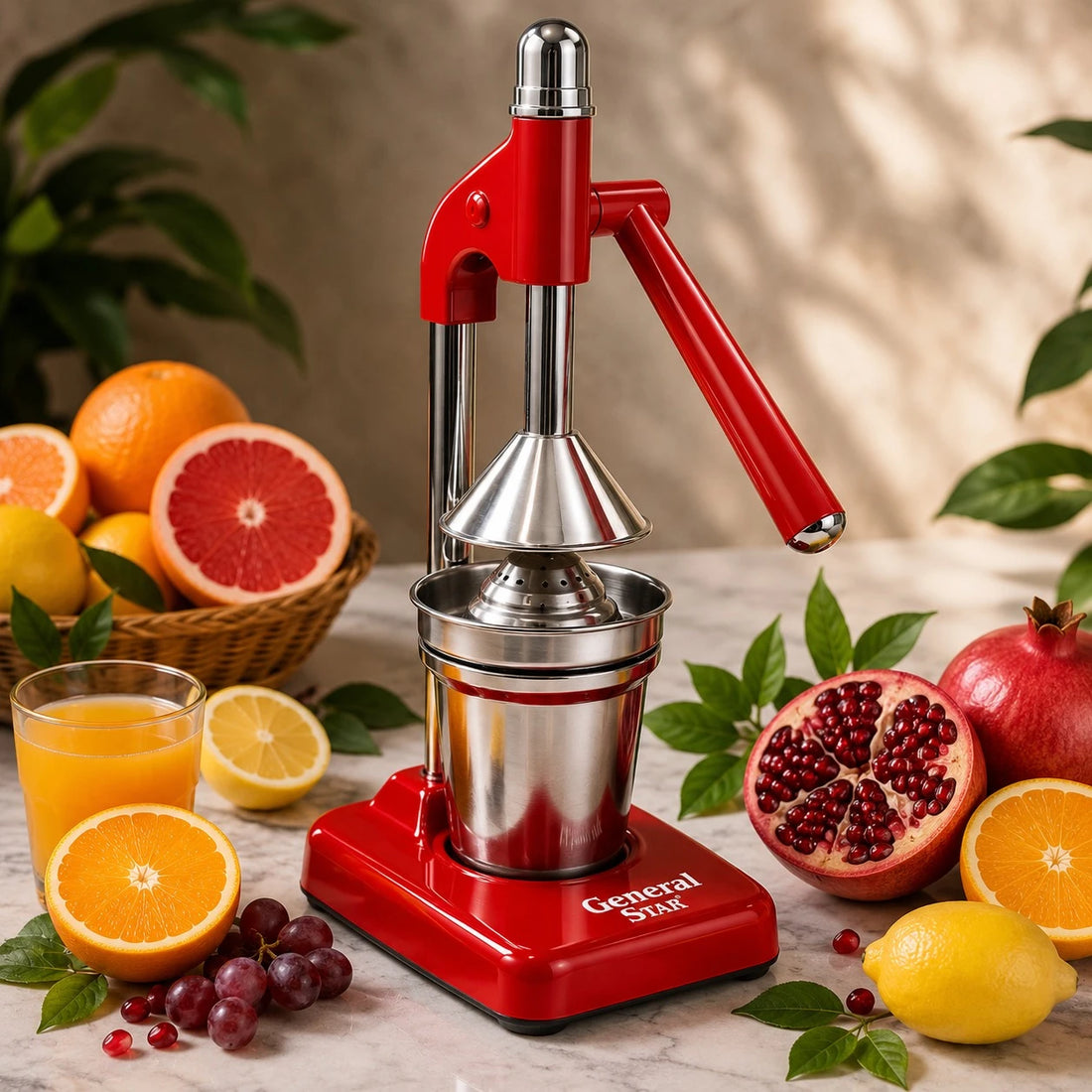 Manual Citrus Juicer Heavy Duty Stainless Steel Fruit Press Orange Lemon Pomegranate Grapefruit Juicer With Collection Cup