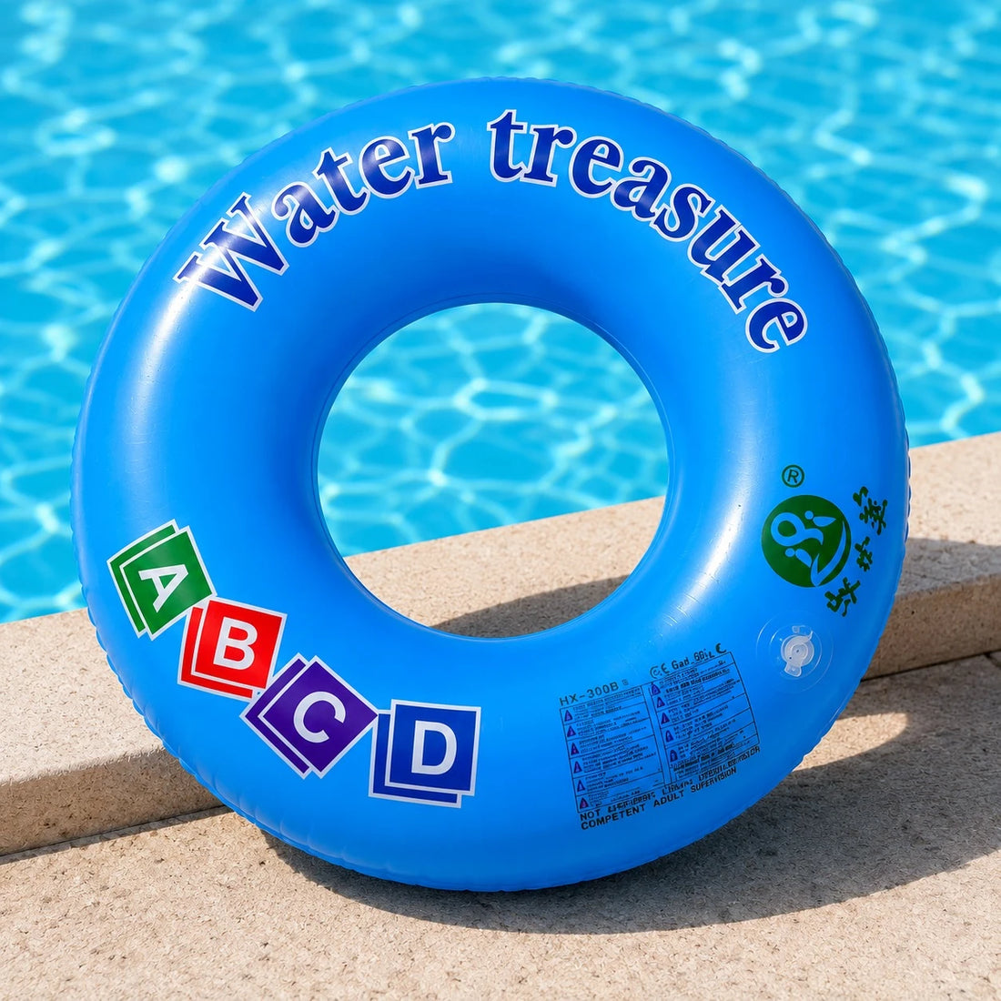 Kids Inflatable Swim Ring 60 cm Colorful PVC Pool Float Tube for Children Orange Blue Yellow