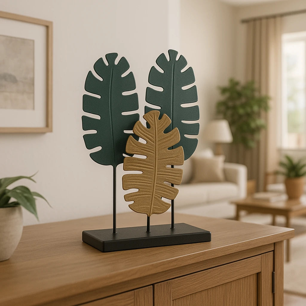 Green Leaf Metal Decor Piece