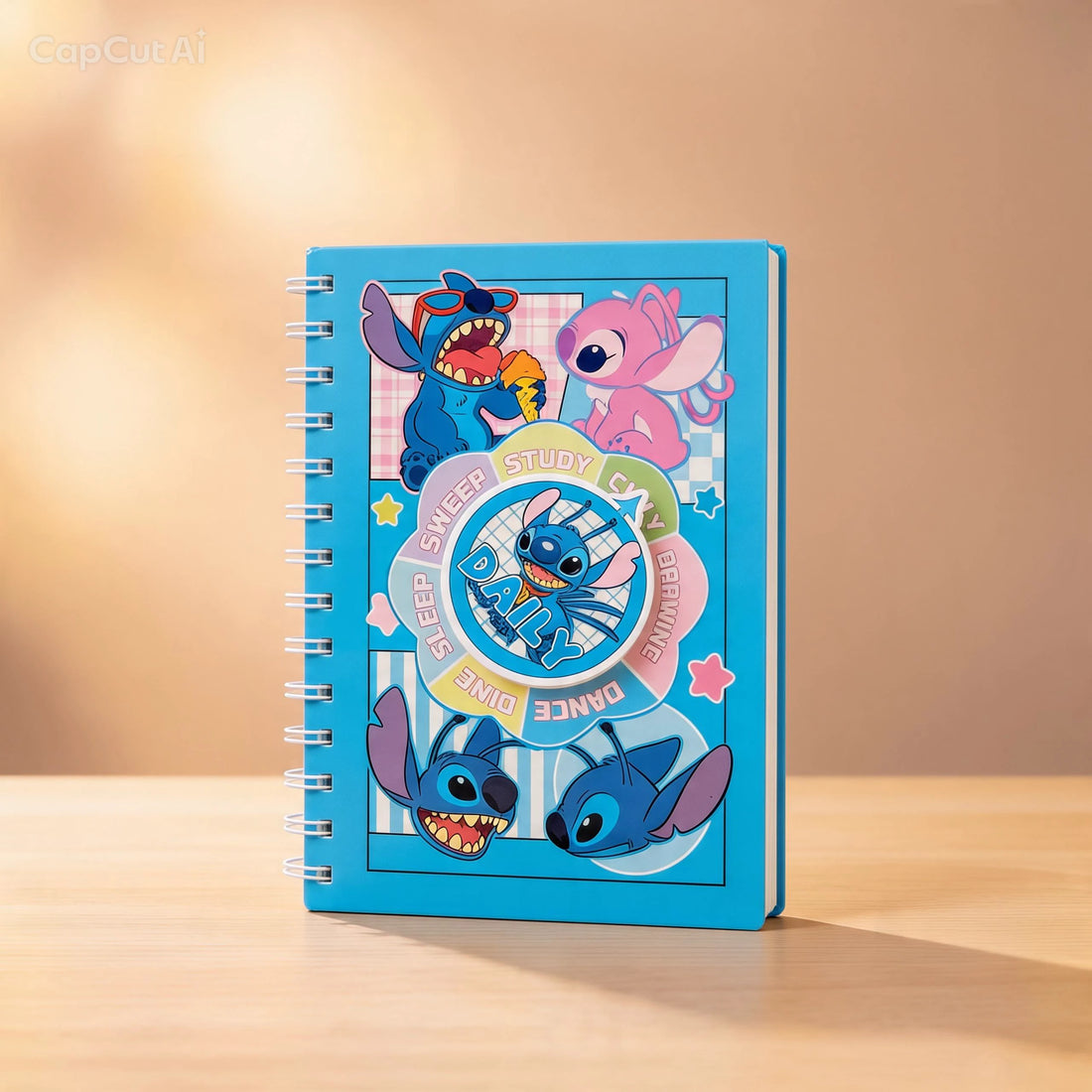 Cute Spiral Cartoon Notebook with Rotating Cover Design | Colorful Kids Journal