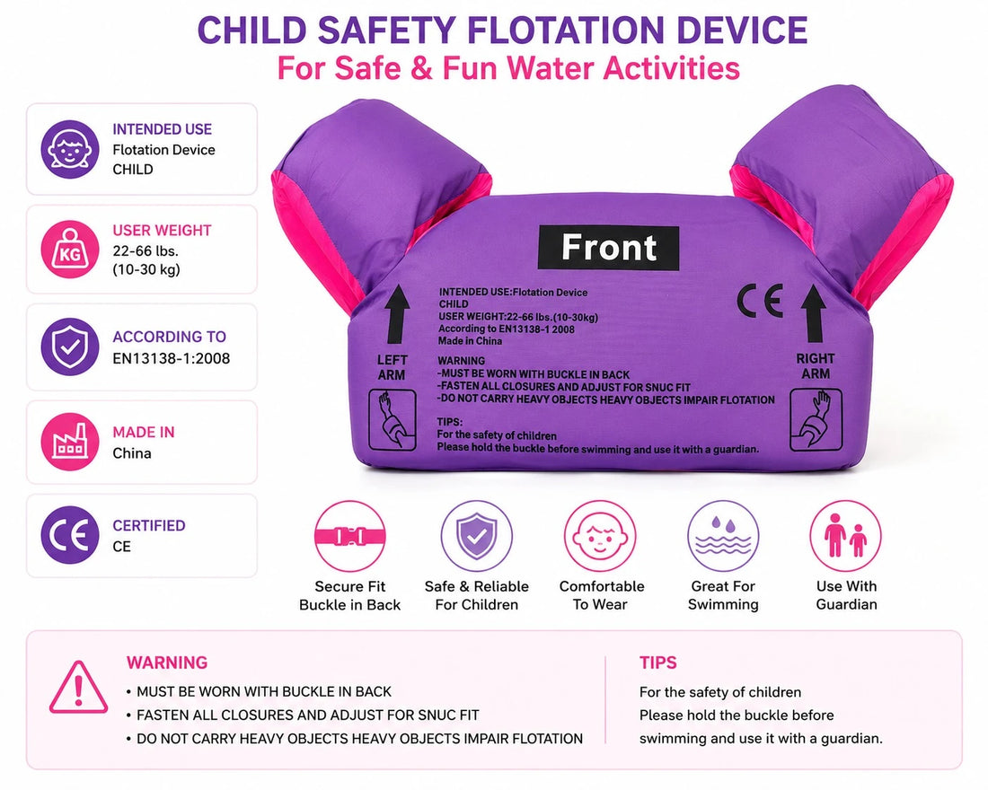 Kids Swim Vest With Arm Floaties Swimming Trainer Floatation Jacket Water Safety Vest Pool Float For Children
