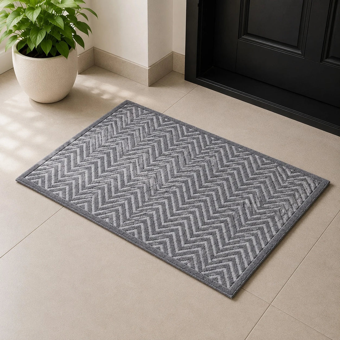 Geometric Entrance Door Mat Thin Non Slip Indoor Outdoor Floor Rug