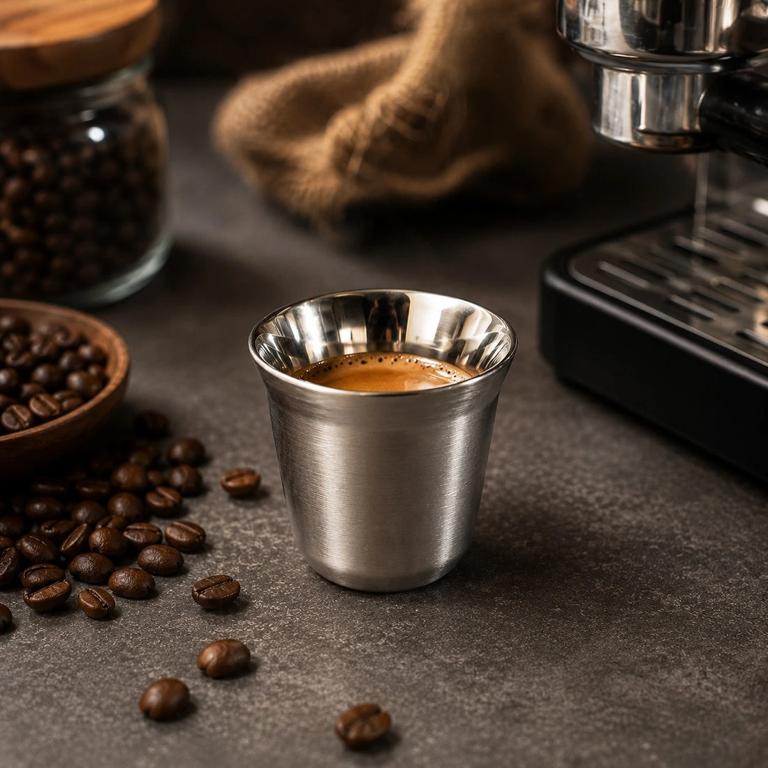 Stainless Steel Small Coffee Cup Espresso Cup Turkish Coffee Cup 80 ml 6 cm