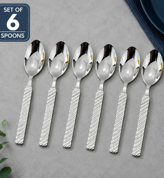 Small Spoon Set of 6 Stainless Steel Dessert Tea Coffee Spoons