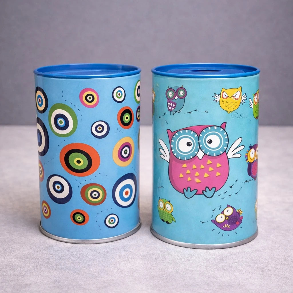 Metal Coin Bank Money Saving Tin Kids Piggy Bank Cash Box Coin Holder Decorative Storage Assorted Designs