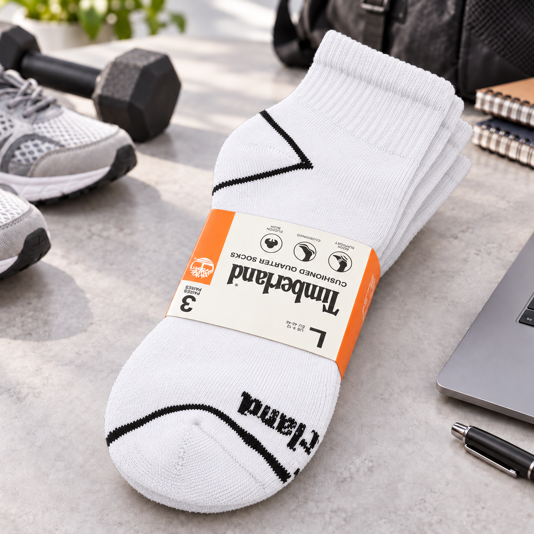 Timberland White Ankle Socks Set of 3