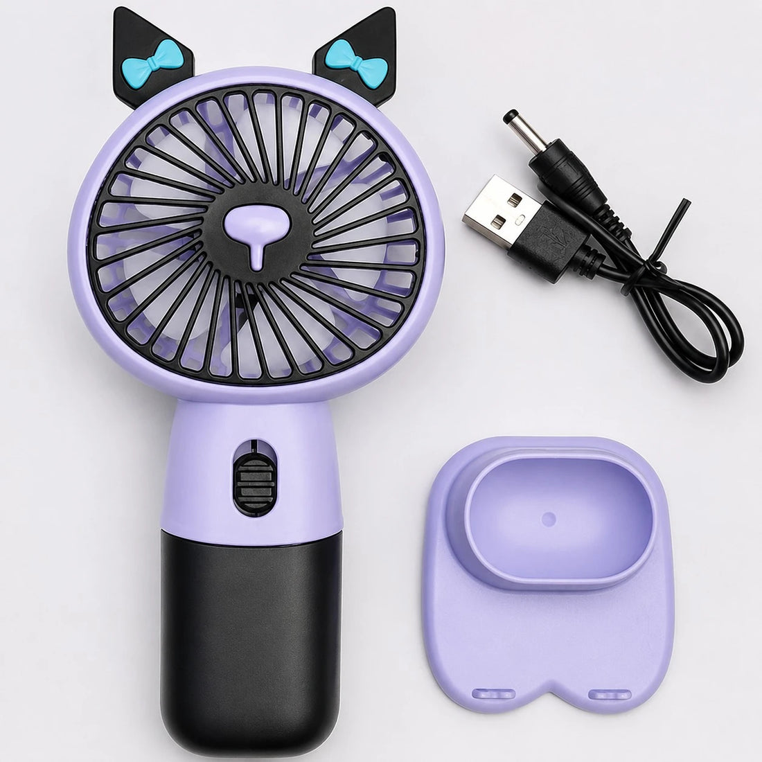 Handheld Mini Fan Portable Rechargeable USB Cooling Fan Cute Cartoon Desk Fan Travel Fan