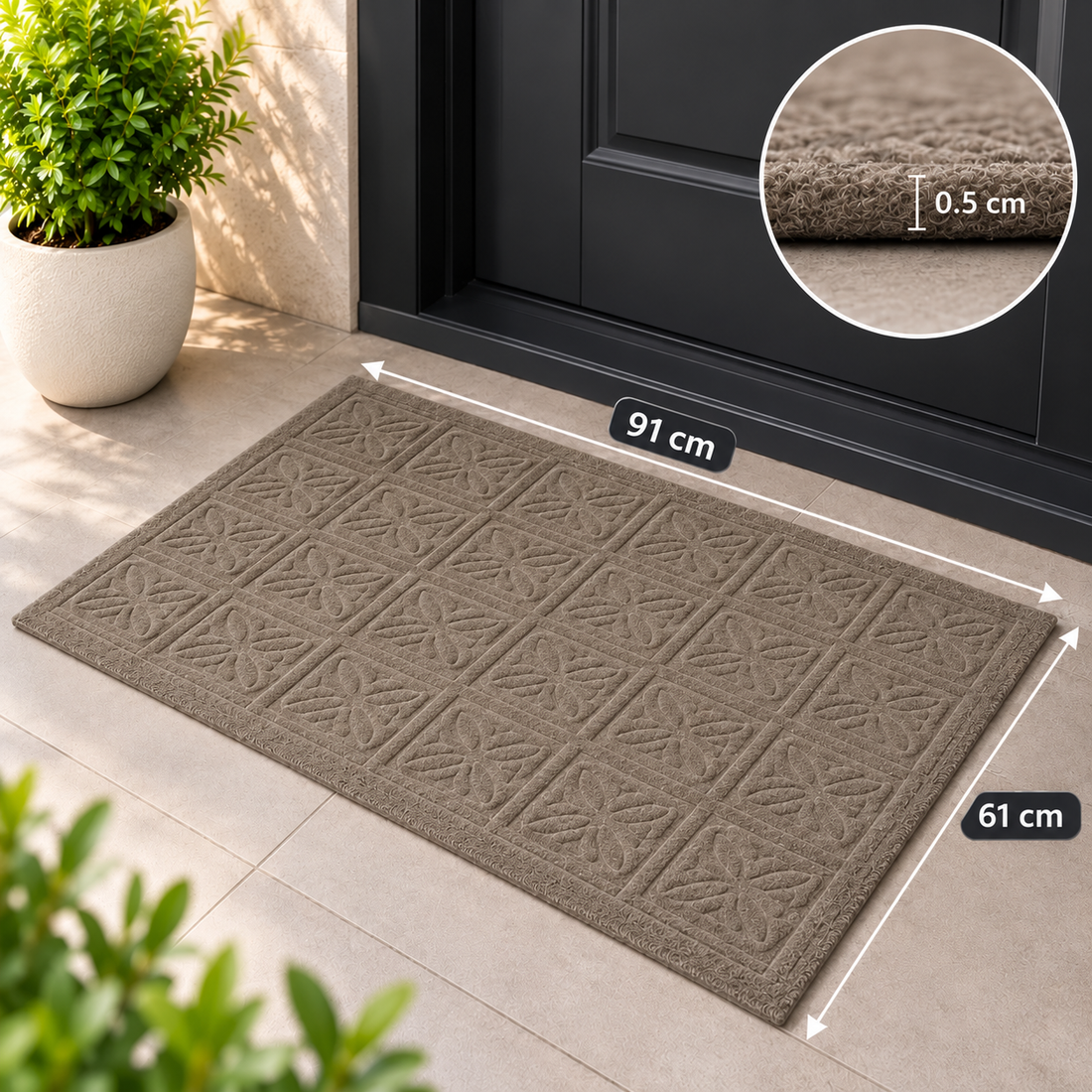 Geometric Entrance Door Mat Thin Non Slip Indoor Outdoor Floor Rug