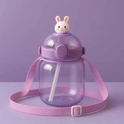Kids Straw Water Bottle 1300ML with Handle and Stickers Durable Reusable Bottle for School Play and Daily Hydration
