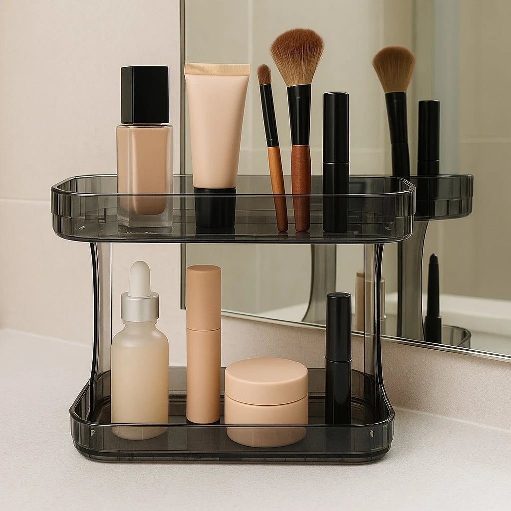 2 Tier Acrylic Makeup Organizer Rack