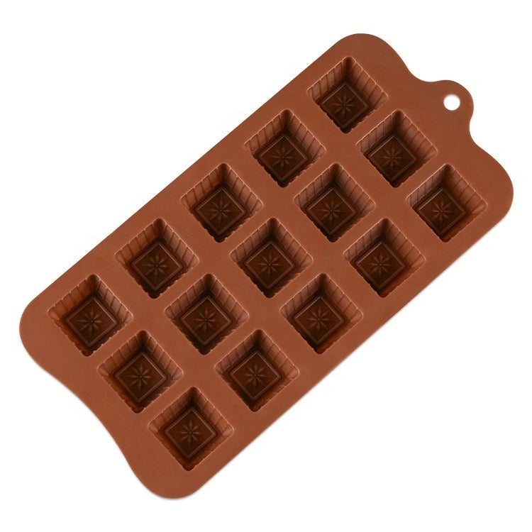 Square Silicone Chocolate Mould – 15 Cavities