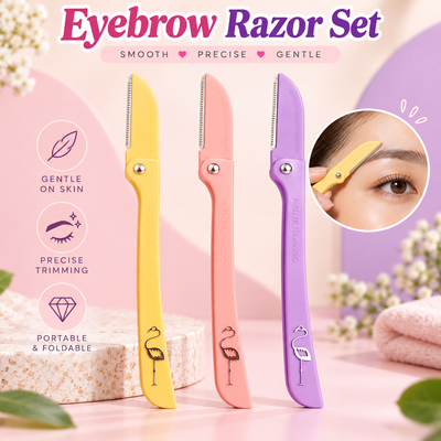 3 Piece Folding Eyebrow Razor Set