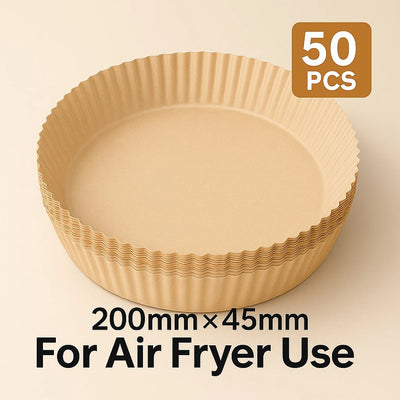 Air Fryer Paper Liners, 50 PCS (20 cm × 4.5 cm)
